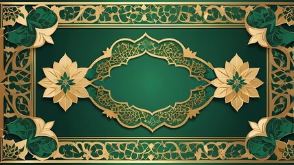 Elegant Gold and Green Floral Decorative Frame Design