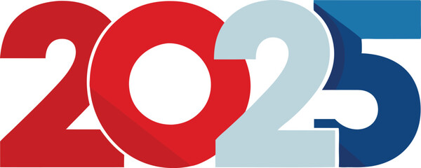 Happy New Year 2025, Vector illustration and white background