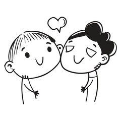 Obraz premium Romantic cute couple vector illustration