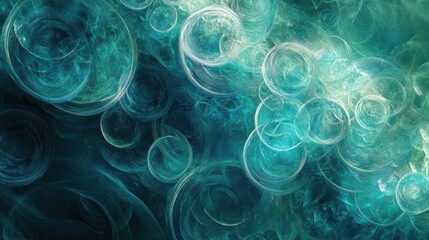 Fototapeta premium Blue green bokeh background. Generative AI