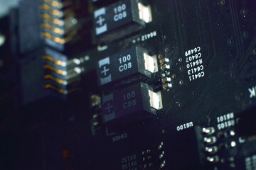 ICs on the motherboard, capacitors, various devices on the motherboard	