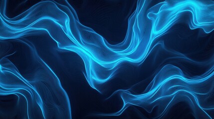 Obraz premium Blue neon, elegant waves. Generative AI