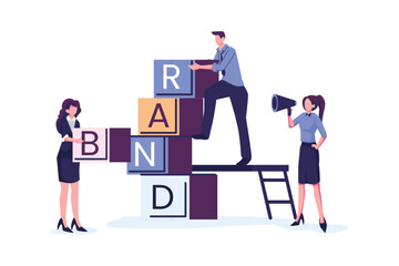 brand building flat style illustration vector design