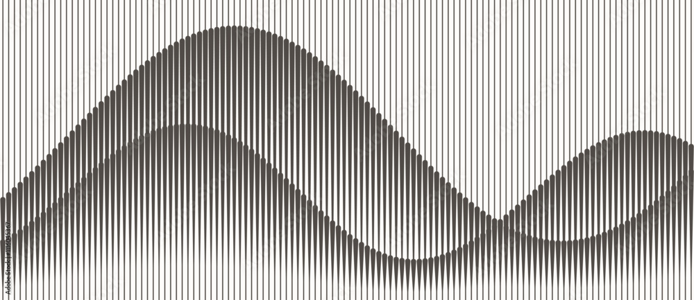 Leinwandbilder abstract art geometric background with vertical lines. optical illusion with waves and transition.