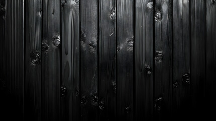 Obraz premium Dark Wooden Planks Texture - Black Background Illustration