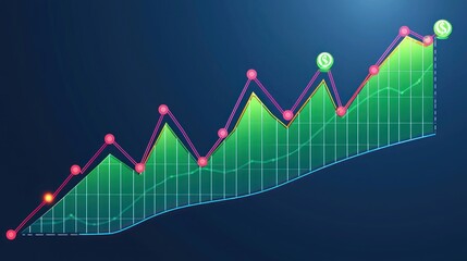 Obraz premium Financial Growth: Upward Trend in Investment and Profit