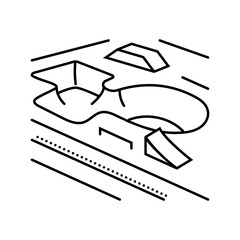 skatepark skate sport line icon vector. skatepark skate sport sign. isolated contour symbol black illustration