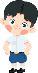 Kid boy student character cartoon