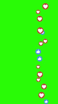 love and thumb click vertical 4K video looping animation for social media