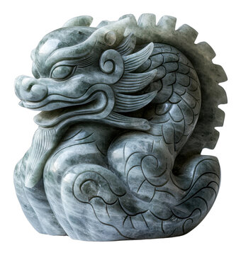 Jade Pixiu Statue Chinese Dragon Lion Asian Art Feng Shui Decor