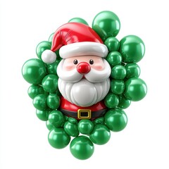 Fototapeta premium Cheerful santa claus holiday decoration digital artwork, isolated on a white background.