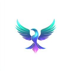 Obraz premium Here's a description and keywords for your image.. Abstract gradient bird logo design.