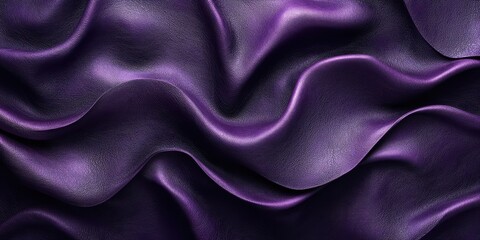 Obraz premium Elegant waves of deep purple fabric create a luxurious texture that captivates the senses and enhances any decor