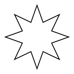 Obraz premium star shape symbol, black and white vector silhouette illustration of simple eight pointed star