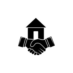 handshake and home icon, deal icon vector illustration