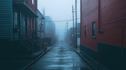 Fototapeta premium Atmospheric Alley in the Misty City