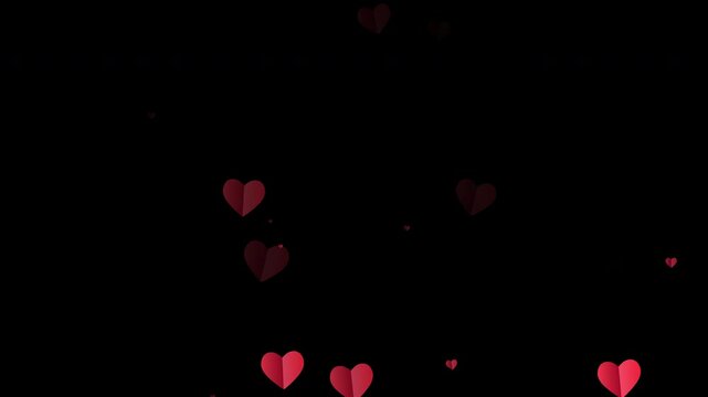 A big bright red heart that slowly falls (black background) stock video Alpha channel or available with Screen transparency mode. Stock video animation	