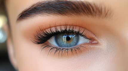 Obraz premium Captivating close up of a womans eye highlighting natural beauty and features