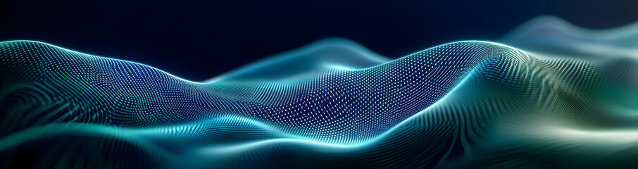 Futuristic point wave. Abstract background with a dynamic wave.Connecting background. Abstract wave. Artificial intelligence. Big data technology 3d rendering