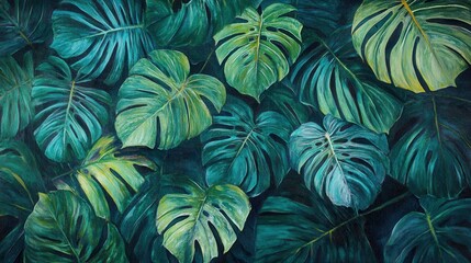 Fototapeta premium Green leaf texture background. Generative AI