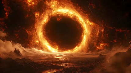 Fototapeta premium Fiery Vortex 3D Illustration