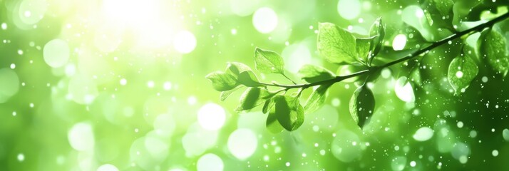 Obraz premium Blurred Background of Lush Greenery with Soft Bokeh Effect Bringing a Fresh Spring Mood and Natural Vibrancy to Your Visuals