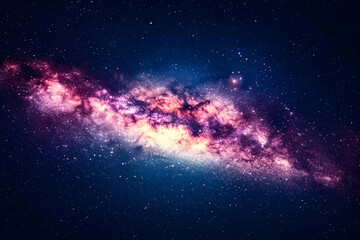 Obraz premium Breathtaking cosmic nebula, vibrant purple and pink hues, swirling galaxies, star dust, night sky, space exploration, astronomical wonder.