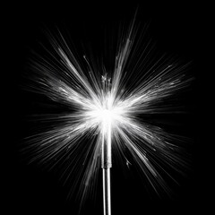 Obraz premium Burst Light Effect with Flare isolated in Black Solid Background