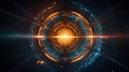 particle collider with beams of light and energy particles