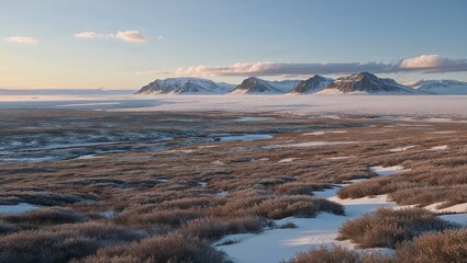 Fototapeta premium Whispers of the Arctic: A Majestic Tundra Landscape