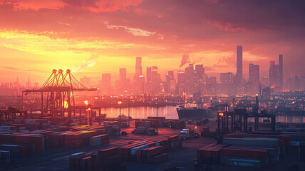 Obraz premium Modern Trade Hub Background