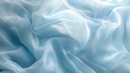Obraz premium Light blue fabric with soft folds and wrinkles, creating a flowing, elegant texture.