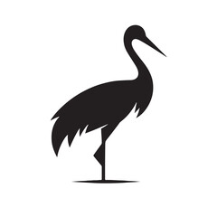 Fototapeta premium Stylish crane silhouette for digital and print design uses - Crane black vector 