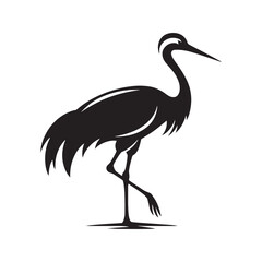 Obraz premium Minimalistic crane silhouette for artistic and media designs - Crane illustration - minimallest crane vector 