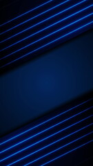 Obraz premium Dark blue abstract corporate background with neon lines