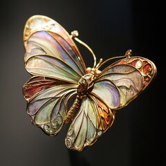 Elegant Butterfly Brooch Display Jewelry Showcase Art Exhibition Indoor Gallery Close-Up Focus Luxury Design Inspiration