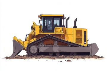 Bulldozer Working on Soil in Group Setting