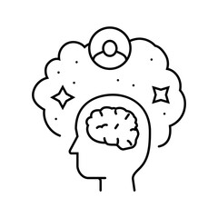 Obraz premium consciousness unsolved mystery line icon vector. consciousness unsolved mystery sign. isolated contour symbol black illustration