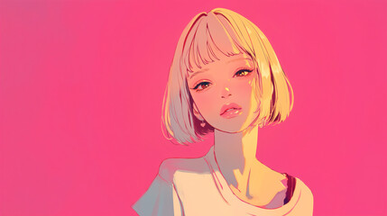 女性のポートレートイラスト