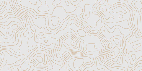Fototapeta premium Abstract Orange and white background topography map Topographic map patterns, topography line map. Vintage outdoors style. Topographic Map Seamless Pattern. Abstract pattern with circle.