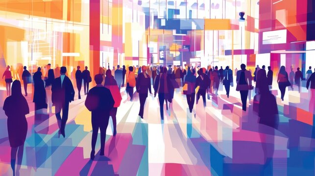 People exhibition business. Generative AI