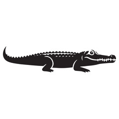 Detailed crocodile silhouette for innovative creative needs - Crocodile illustration - minimallest crocodile vector
