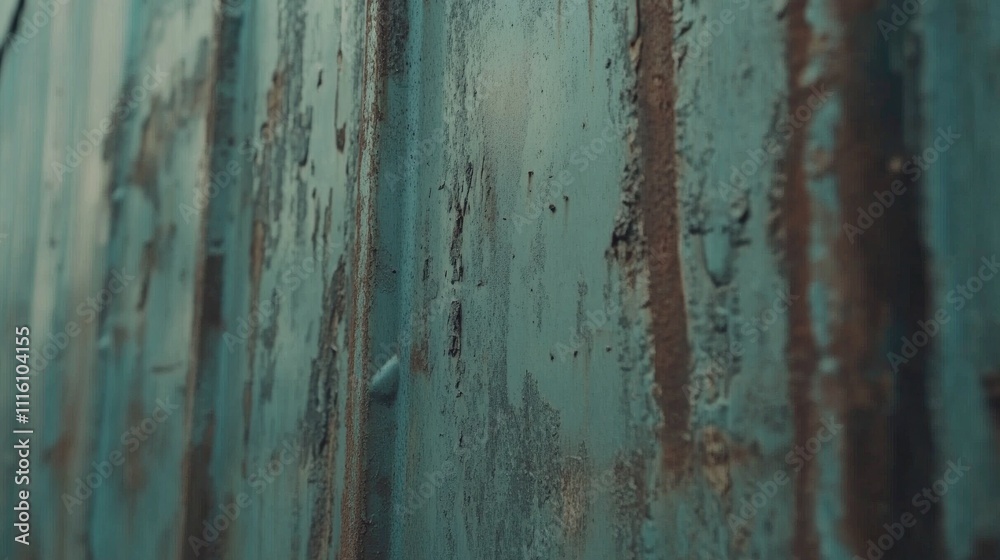Poster Weathered zinc sheet with intricate rust texture in close-up, showcasing aged metal details and color variations for industrial design use.
