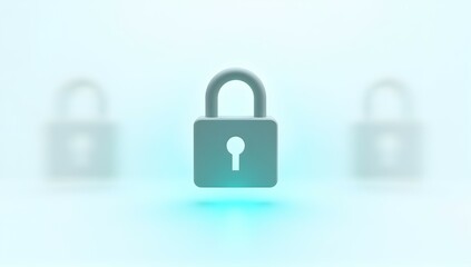 Fototapeta premium Digital Security: A 3D Render of a Padlock, symbolizing online protection and data privacy. Ensuring safety in the digital world.
