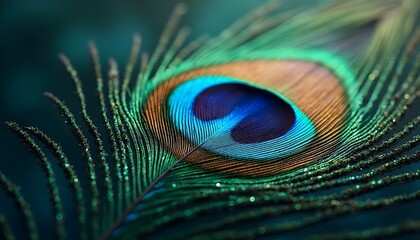 Obraz premium peacock feather close up