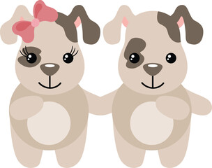 Obraz premium Cute and friendly dog ​​couple