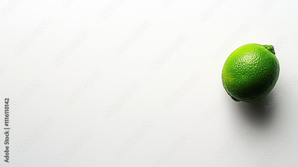 Poster fresh green lime isolated on a clean white background showcasing its natural texture and vibrant col