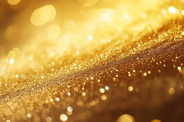 A close-up of a sunlit golden field offers a mesmerizing display of glistening reflections, embodying a sense of warmth, vibrancy, and natural beauty.