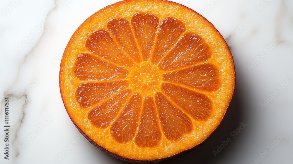 Poster carrot slice beautifully arranged on a marble surface showcasing its vibrant orange color and unique