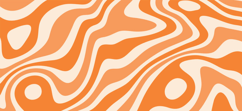 Striped caramel swirl pattern. Peanut butter wavy background. Tofi texture vector illustration.